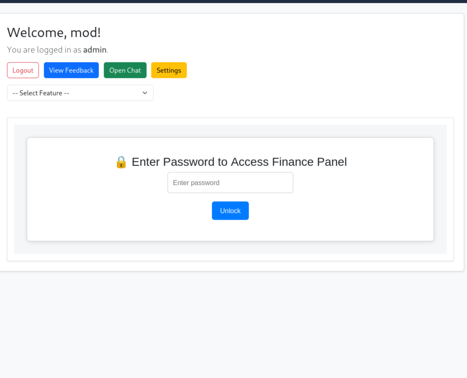 finance.php login page loaded via Burp forward